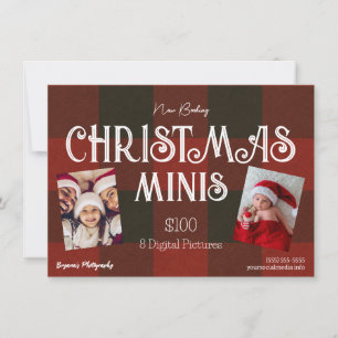 Winter Plaid Christmas Minis Photography Flyer Invitation
