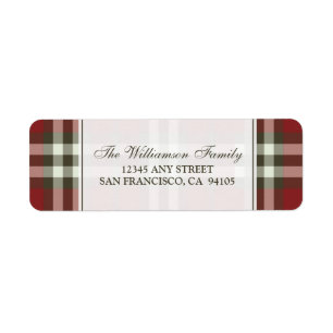 Winter Plaid Holiday Address Labels (red)