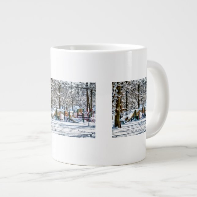 Winter Playground Large Coffee Mug (Front Right)
