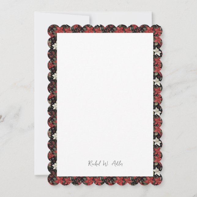 Winter Poinsettas & Botanicals Cards or Invites (Front)