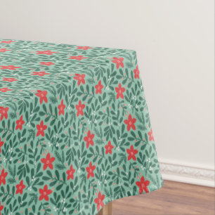 Winter poinsettia pattern - Christmas flower  Tablecloth