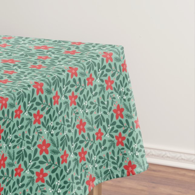 Winter poinsettia pattern - Christmas flower  Tablecloth (In Situ)