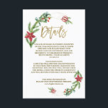 Winter Poinsettia Pine Berry Christmas Wedding Enclosure Card<br><div class="desc">Elegant and unique design featuring gorgeous watercolour pine branches,  berries,  Christmas balls,  gold hands arrangement as a winter holidays wreath on white. Use Personalise tool to add your info. For more ideas,  please visit my Gold Hands Holidays Collection.</div>