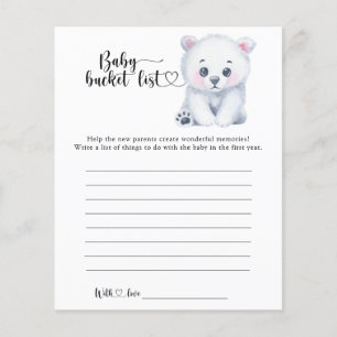 Winter polar bear - Baby bucket list