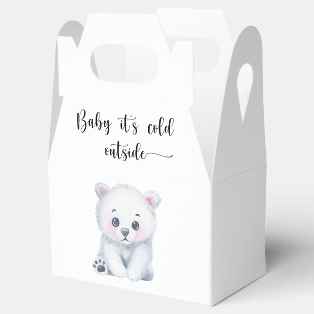 Winter polar bear - baby it is cold outside favour box (Opened)