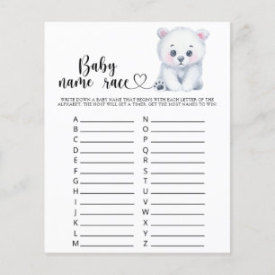 Winter polar bear - Baby name race game