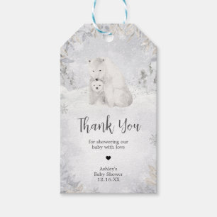 Winter Polar Bear Baby Shower Favour Tags
