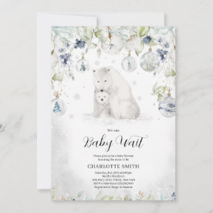 Winter Polar Bear Baby Shower Invitation