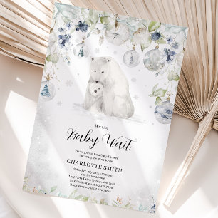 Winter Polar Bear Baby Shower Invitation