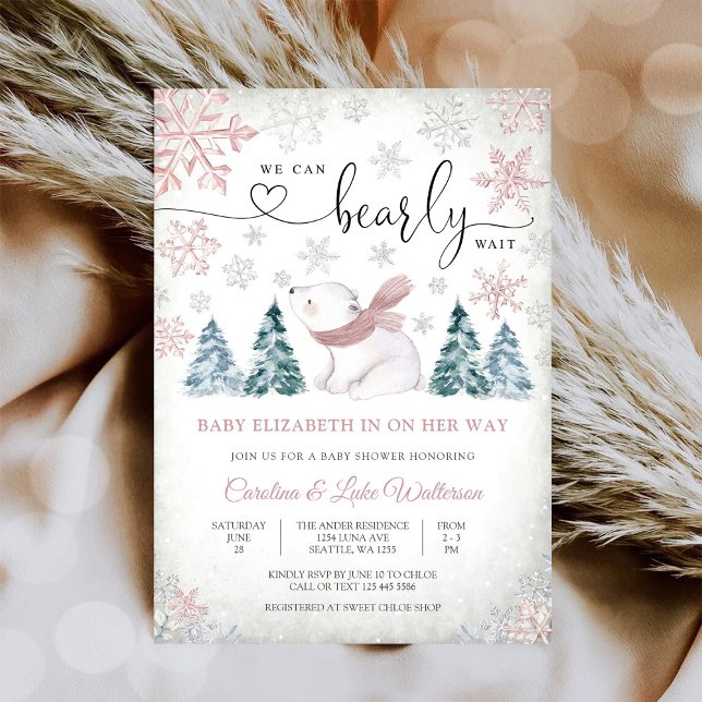 Winter Polar Bear Baby Shower Invitation (Creator Uploaded)