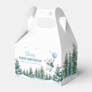 Winter Polar Bear Birthday Party  Favour Box