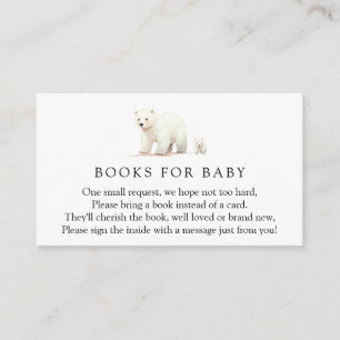 Winter Polar Bear Books for Baby Request  Enclosure Card