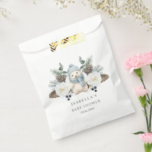 Winter Polar Bear Boy Baby Shower Favour Bags
