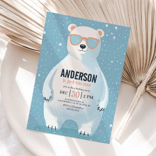Winter Polar Bear Boy Birthday Party Invitation