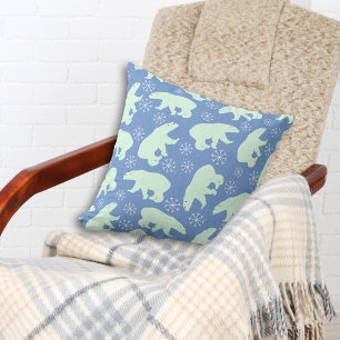 Winter Polar Bear Cushion