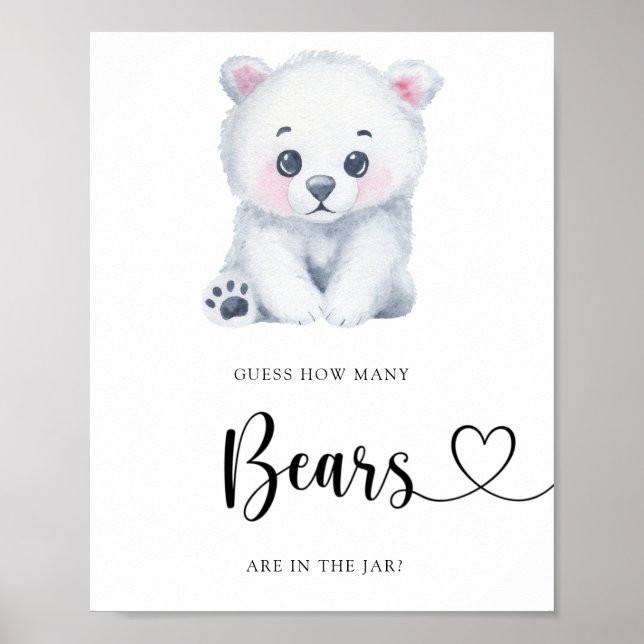 Winter Polar Bear - guess how many bears Poster (Front)