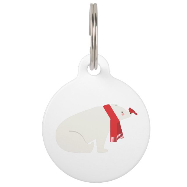 Winter Polar Bear Pet Tag (Front)