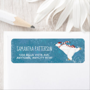 Winter Polar Bear Return Address Label