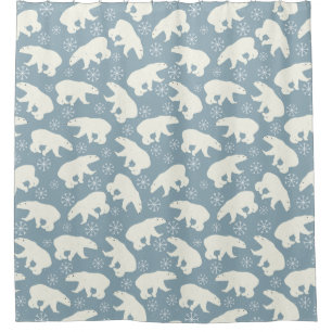 Winter Polar Bear seamless pattern + your ideas Shower Curtain