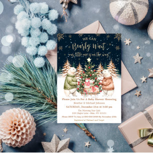 Winter Polar Bear Snowflake Baby Shower Invitation