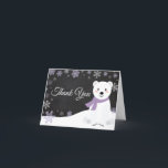 Winter Polar Bear Snowflake Purple Chalkboard Thank You Card<br><div class="desc">Winter Polar Bear Snowflake Purple Chalkboard Thank You Card</div>