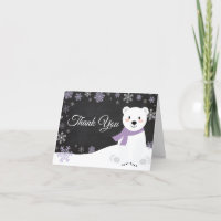 Winter Polar Bear Snowflake Purple Chalkboard