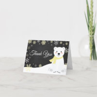 Winter Polar Bear Snowflake Yellow Chalkboard