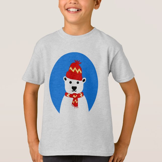 Winter Polar Bear - Tee Shirt for Kids (Front)
