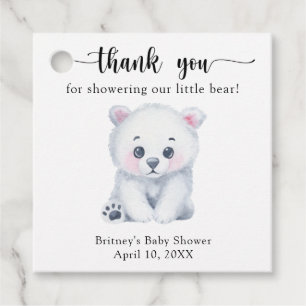 Winter polar bear - thank you favour tags