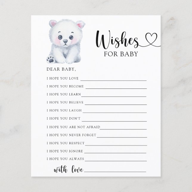Winter polar bear - Wishes for baby (Front)