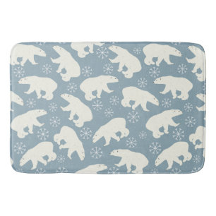 Winter Polar Bears seamless pattern + your ideas Bath Mat