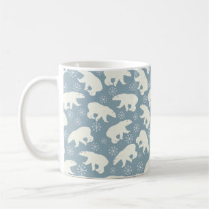 Winter Polar Bears seamless pattern + your ideas Coffee Mug