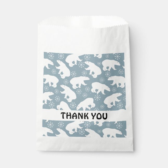 Winter Polar Bears seamless pattern + your ideas Favour Bags (Front)