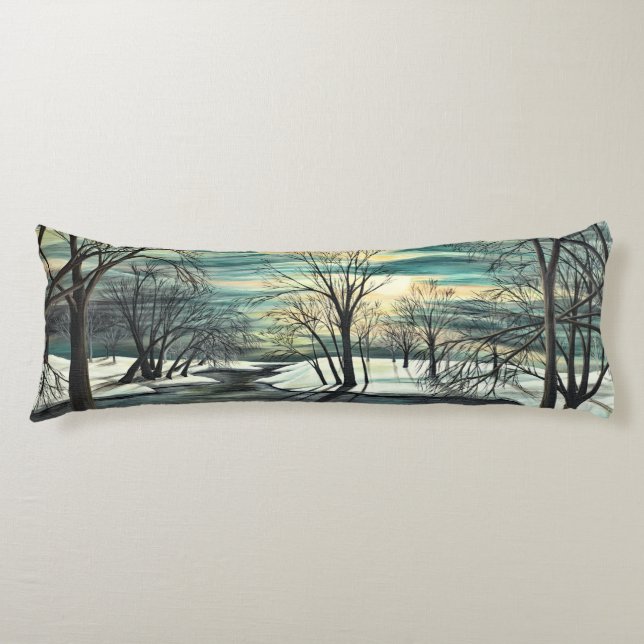Winter Pond Body Pillow (Front)