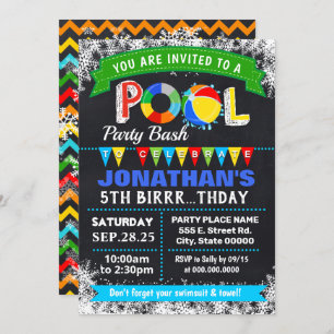 Winter Pool birthday party bash Invitation