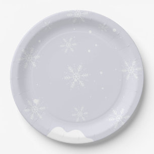 Winter Pool Birthday Party Paper Plate