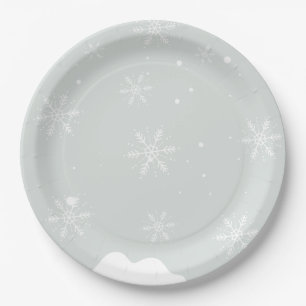 Winter Pool Birthday Party Paper Plate