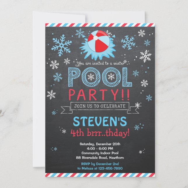 Winter Pool Invitation / Winter Pool Invite (Front)