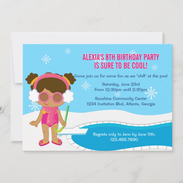 Winter Pool Party Invite (Front)