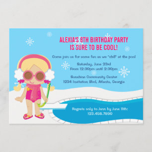 Winter Pool Party Invite