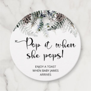 Winter Pop it when she pops baby shower Favour Tags