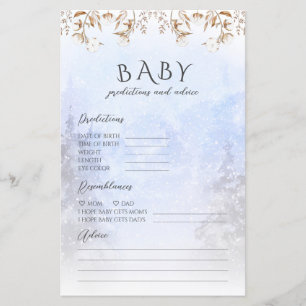 Winter Predictions And Advice Baby Shower