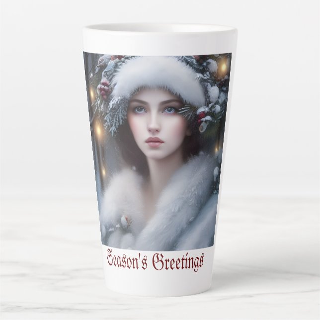 Winter Princess Custom Holiday  Latte Mug (Front)