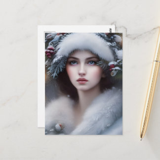 Winter Princess Holiday Postcard