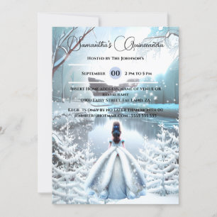 Winter princess Quinceañera fantasy snow forest  Invitation