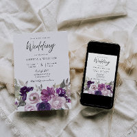 Winter Purple Lavender Floral Elegant Wedding
