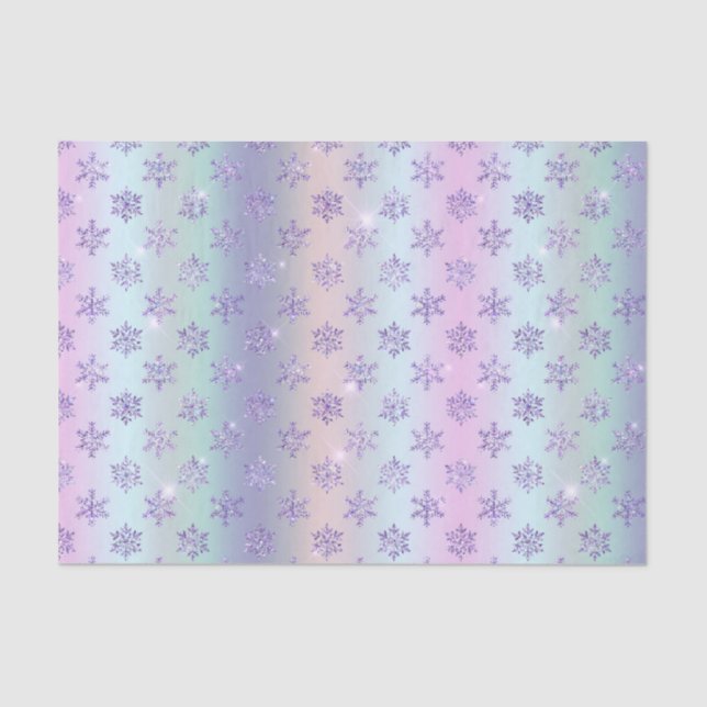 Winter Purple Snowflakes Illustration Tissue Paper (Front)