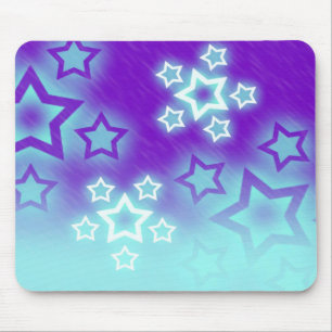 Winter Purple Stars Mouse Mat