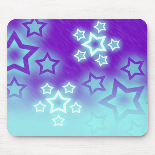 Winter Purple Stars Mouse Mat (Front)