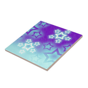 Winter Purple Stars Tile